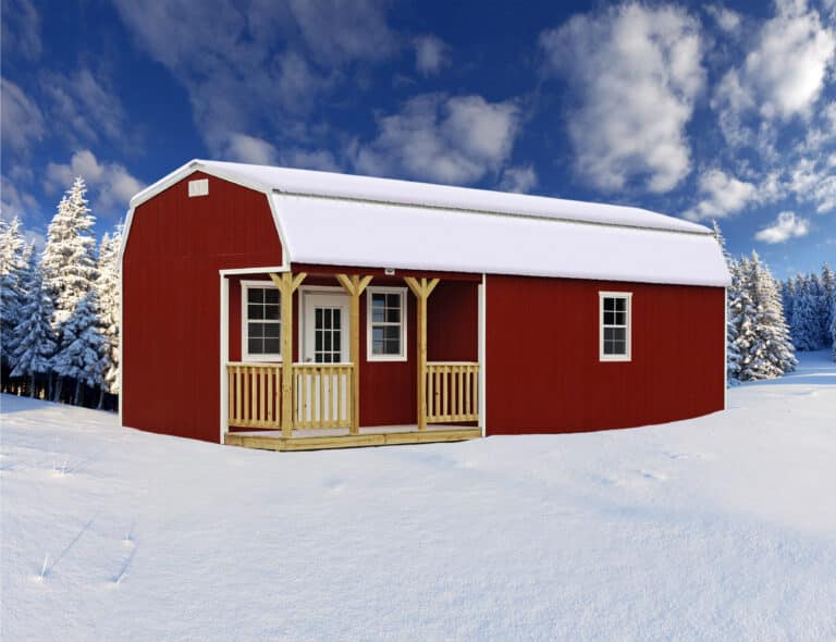 12x32 snow lofted barn cabin