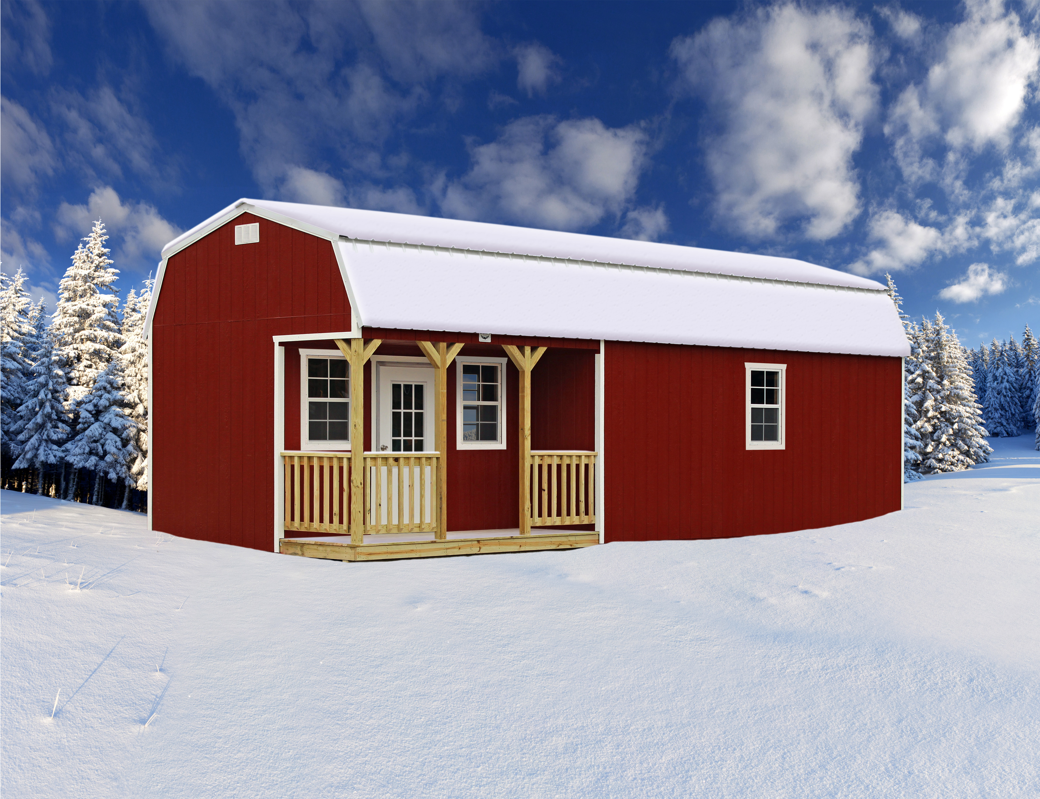 12x32 snow lofted barn portable cabins