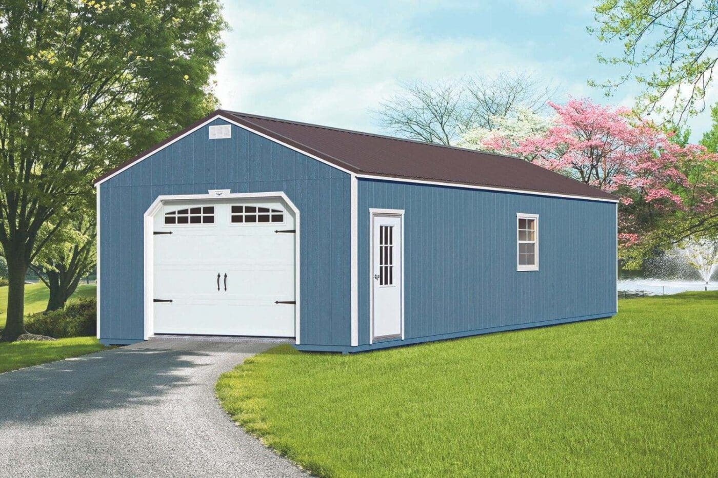 Blue and white garage for sale in Searcy AR