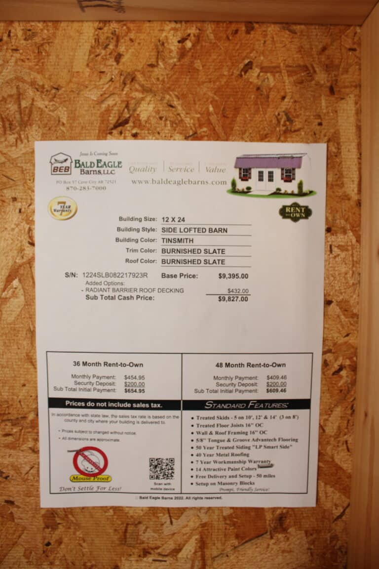 12x24 Side Lofted Barn - Wynne