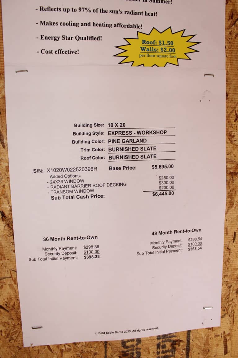 10x20 Express Work Shop
