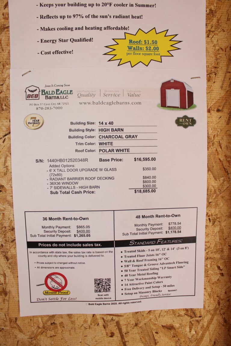 14x40 High Barn