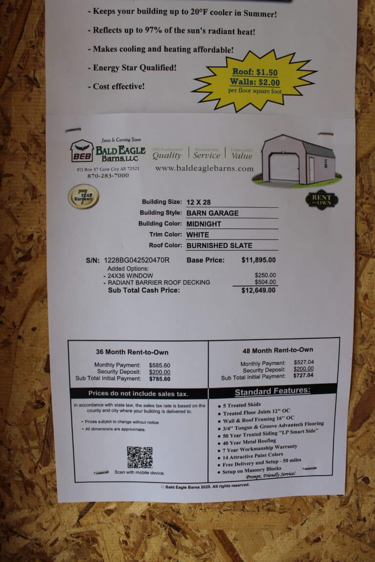 12x28 Barn Garage