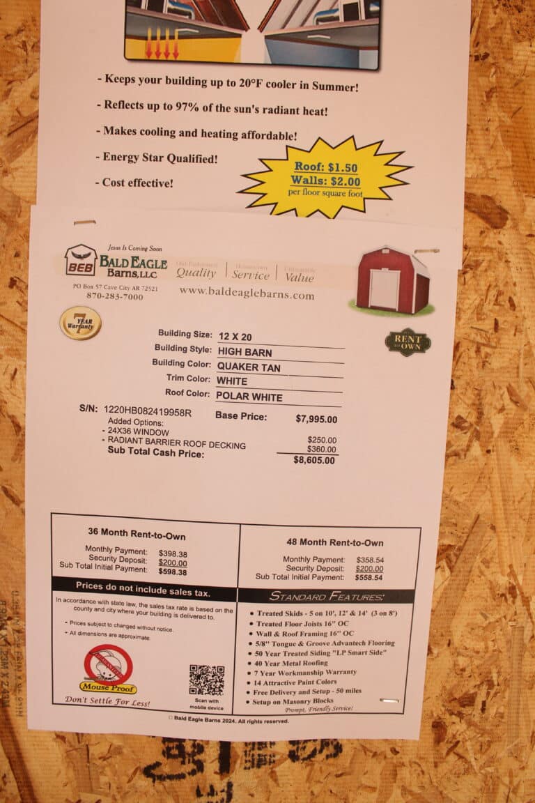 12x20 High Barn