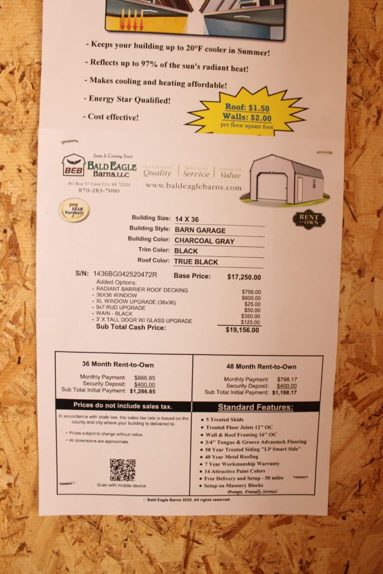 14x36 Barn Garage