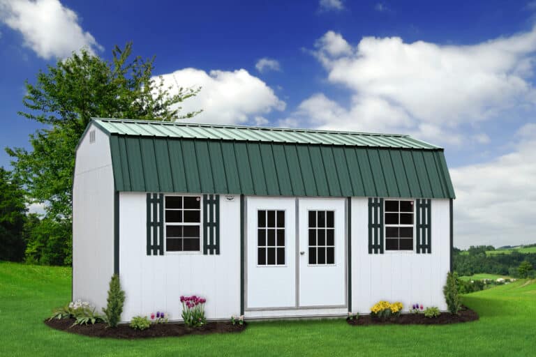 lvy green roof lofted barn shed
