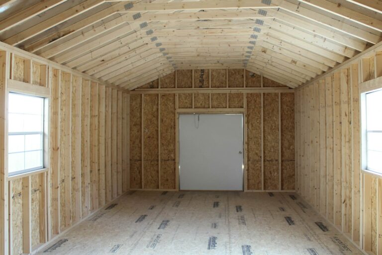 portable storage shed interior